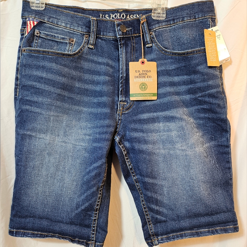 Nwt* us polo assn jean shorts Stretch Cotton 33" W×10" inseam (Rh6)